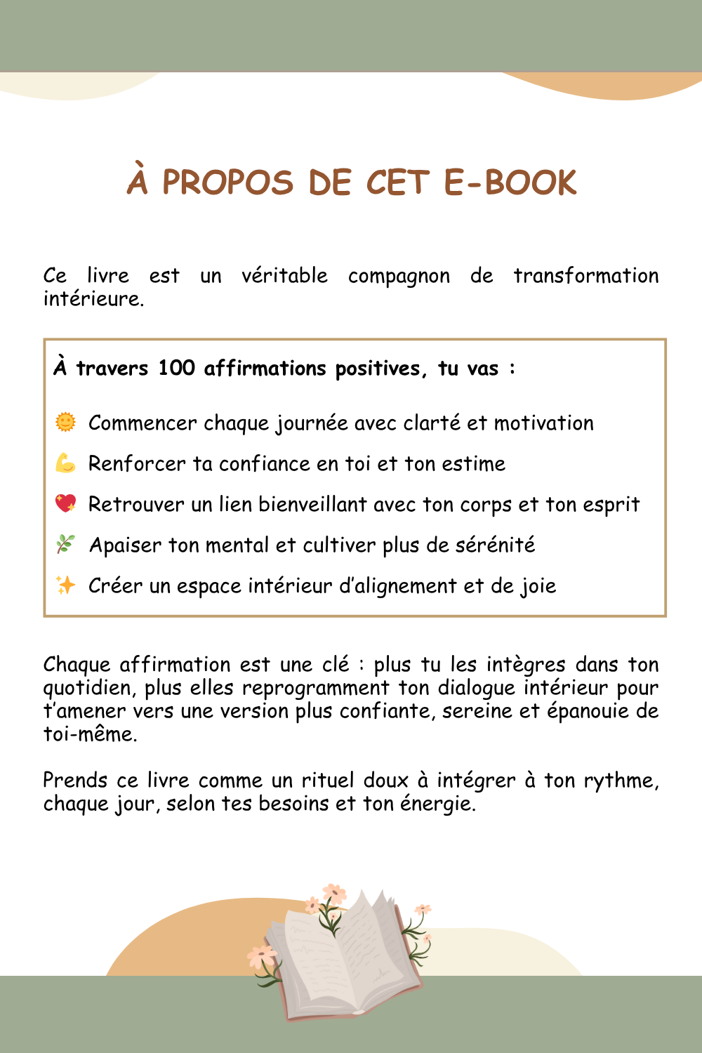 100 affirmations : chaque jour, je me choisis