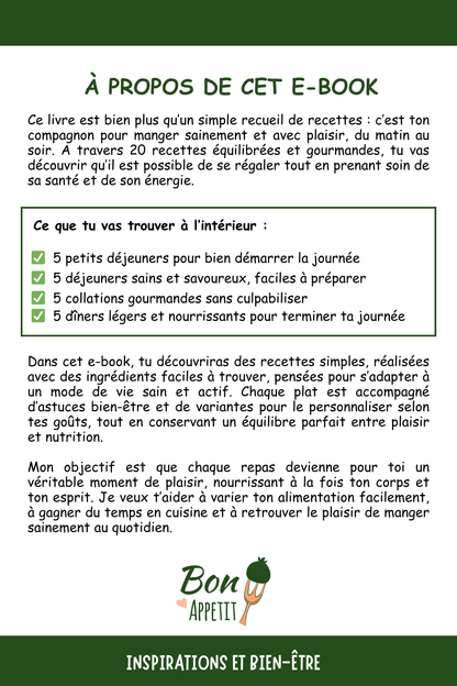 20 recettes saines, faciles et rapides