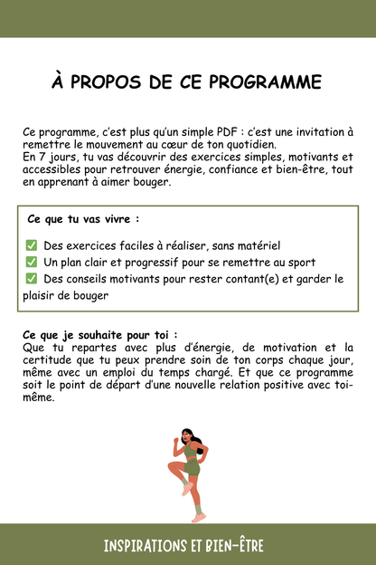 Bouger au quotidien : 7 jours pour reprendre confiance en ton corps