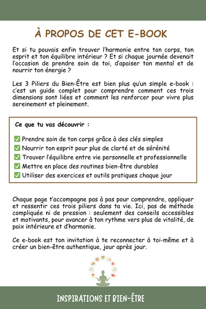 Les 3 piliers du bien-être : corps, esprit et équilibre