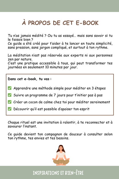 Méditer pour débutants : Retrouver la sérénité en 10 minutes par jour